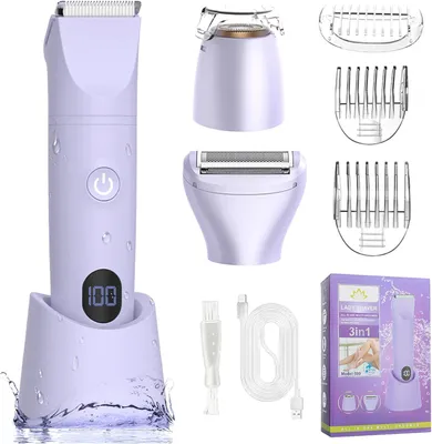 Produktbild von 3 in 1 Damenrasierer Elektrischer, Haartrimmer für Frauen,Körpertrimmer Intimrasierer Bikini-Trimme, IPX7 Wasserdicht Nass/Trocken,Rasieren für Körper