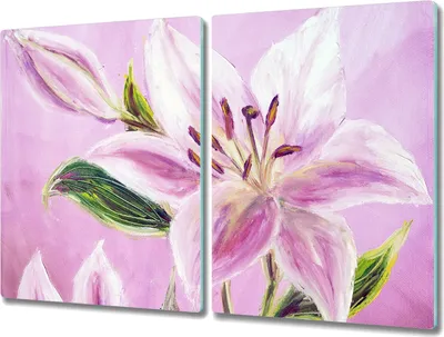 Produktbild von Coloray Küchenbrett Kochplattenabdeckung Hackbrett Schneidebrett Herdabdeckplatte 2x40x52 cm - Blumen Pflanzen Blätter
