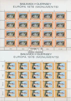Produktbild von Briefmarken GB - Guernsey 1978 Mi 161Klb-162Klb Kleinbogen (kompl.Ausg.) postfrisch Baudenkmäler