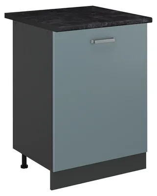 Productafbeelding van Keukenonderkast Vicco R-Line Blauw-grijs/Antraciet 60 cm met 1 deur antraciet werkblad, Model 72067