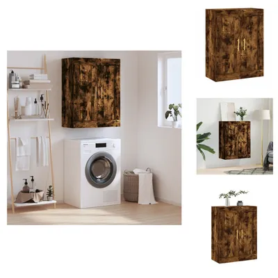 Image de vidaXL Armoire murale chêne fumé 69,5x34x90 cm Bois composite - Sideboards