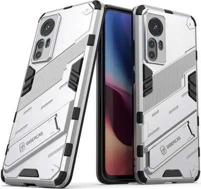 Obrázek produktu pro Pouzdro pro Xiaomi 12 / 12S / 12X Hybridní PC TPU Nárazuvzdorné Ochranné Pouzdro s Funkcí Stojanu Pomerančový