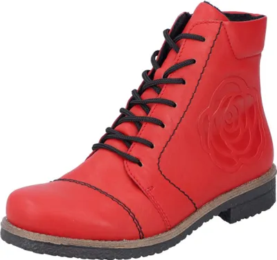 Image de Bottes à lacets, à traction et à boucles Rieker en rouge, taille 36
