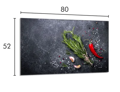 Produktbild von Herdabdeckplatte 80x52cm 1-teilig Ceranfeldabdeckung Spritzschutz, Schiefer Gewürze