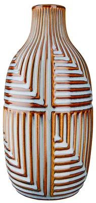 Produktbild von Gilde Vase, "Batista", gestreift, Keramik, blau, braun, VE 2, H. 28 cm, D. 14 cm 32563 4063387325636