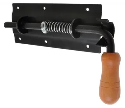 Produktbild von Zasuwa sprężynowa 250 Türschnapper schwarz mit Holzgriff