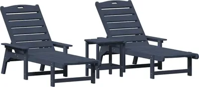 Obrázok produktu pre Lehátko 3 pcs Námornícka modrá Polyetylén