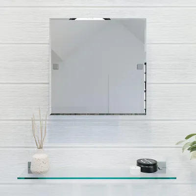Image de Croydex QM441041 Miroir Chester, modèle Flexi-Fix, verre, 8,75 x 45 x 45 cm