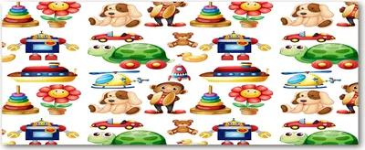 Produktbild von Tulup® Leinwandbild - 125x50 cm - Wandkunst - Drucke auf Leinwand - Leinwanddruck  - Kinderzimmer - Mehrfarbig - Spielzeug
