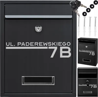 Obrázek produktu pro Poštovní Schránka Na Dopisy, Černá + Vzor