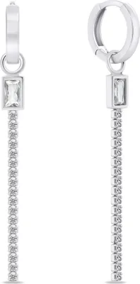 Produktbild von Elegante lange Ohrringe aus Silber 2 in 1 EA799W
