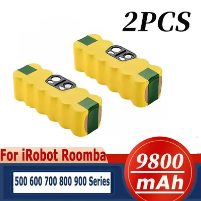 Zdjęcie produktu dla Akumulator do robota odkurzającego – 14,4 V litowo-jonowy – 9800 mAh – akumulator zamienny do serii 500–900 – wielokrotnego ładowania – zestaw 2 sztuki