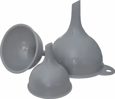 Produktbild von 3x TRICHTER Set Ø 6/8/10cm aus Kunststoff Grau Einfülltrichter Fülltrichter Flaschentrichter 89 (Grau)