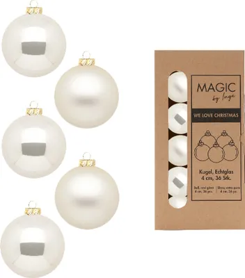 Produktbild von Weihnachtskugeln Glas 4cm 36 Stück - Champagne