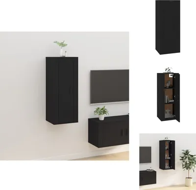 Produktbild von vidaXL TV-Wandschrank Schwarz 40x34,5x100 cm -  TV-Möbel