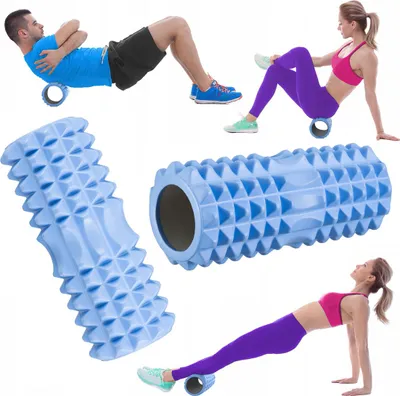 Image de Gymtek® Rouleau de fascia en mousse - Rouleau de fitness EVA, rouleau de massage pour le massage du dos de tout le corps - Yoga, Pilates, Workout Roller - 33x11cm
