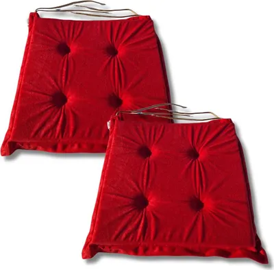 Zdjęcie produktu dla Zestaw 2 poduszek na krzesła 40x40x3 cm wygodne antypoślizgowe 3100