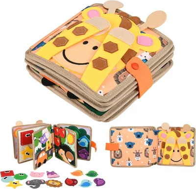Produktbild von Stille Buch aus Weichem Filz für frühe Bildung,Feinmotorik,Busy Board Montessori Spielzeug Ab 2-6 Jahre Junge Mädchen Geschenk Activity Board Baby