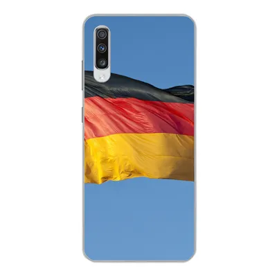 Produktbild von MuchoWow® Handyhülle Schutzhülle Hülle für Samsung Galaxy A70 Foto der deutschen Flagge Silikon Softcase Handy Hülle - Schutzhaube