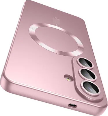 Immagine prodotto di Custodia magnetica per Samsung Galaxy S26+ Custodia in silicone opaco con protezione per l'obiettivo della fotocamera, compatibile con MagSafe Rosa