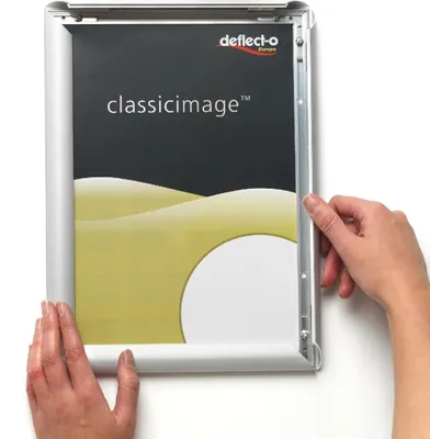 Produktbild von Wandprospekthalter mit Klapprahmen A4 Aluminium Packung mit 10 Stück