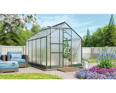 Obrázok produktu pre Skleník Vitavia Apollo 6200 polykarbonát 6 mm 195x323 cm zelený vr. základového rámu