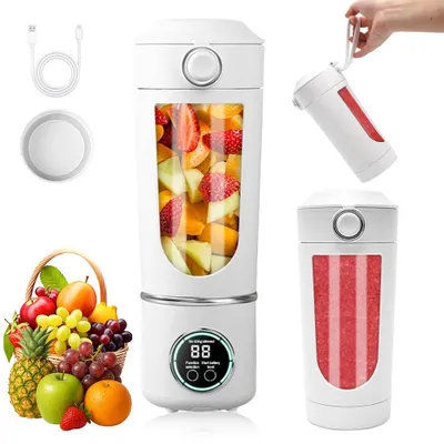 Produktbild von Tragbarer Mixer 700 ml - Mini-Mixer mit USB-Ladegerät und 12 Klingen
