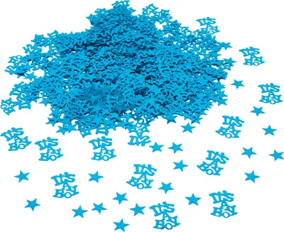 Produktbild von Oblique Unique Konfetti It´s A Boy + Sterne türkis 500 Stk.Tisch Deko Streudeko für Baby Shower Geburt Taufe Junge