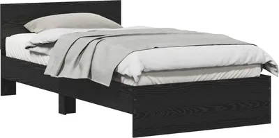 Zdjęcie produktu dla vidaXL Rama łóżka Czarny Wygląd dębu 203 x 104 x 70 cm Materiał drewnopochodny