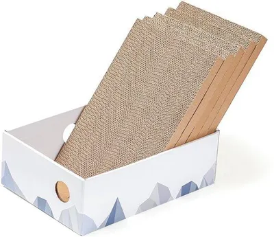 Produktbild von Krabplank für Katzen, 5-teilig, weiß, stabil, interaktiv, medium