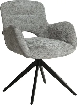 Zdjęcie produktu dla HowHomely Krzesło THEO tkanina szara - Nowoczesny design, Stabilne, Metalowe nogi, Wygodne - z funkcją automatycznego powrotu