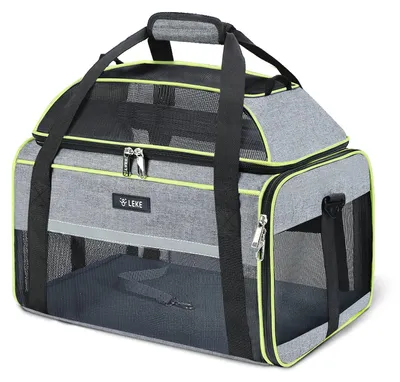 Transporttasche für Hunde & Katzen, ausziehbar, 45x34x25 cm, Grau