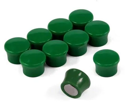 Produktbild von Kleine grüne Magneten für Kühlschrank und Whiteboard, 10er Pack