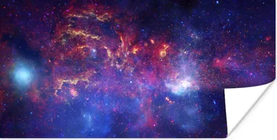 Produktbild von MuchoWow® Poster Galaxie - Rot - Sterne 160x80 cm - Foto Poster