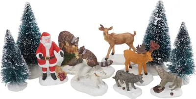 Produktbild von VBS Miniaturen Set "Weihnachten im Wald", 11-tlg.