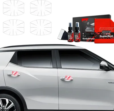 Productafbeelding van 4-in-1 beschermfolie Grizz Protector voor de deurgreepopeningen - SsangYong Tivoli (2023-2025)