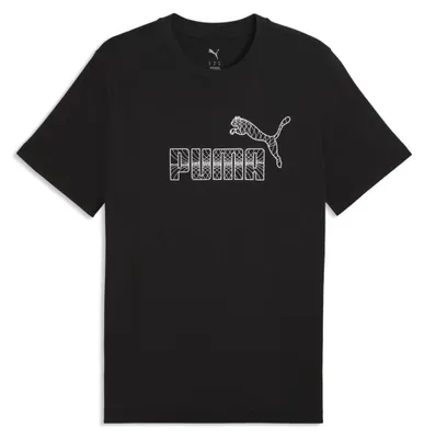 Produktbild von Puma Herren Basic T-Shirt aus weicher Baumwolle mit kurzen Ärmeln in Schwarz