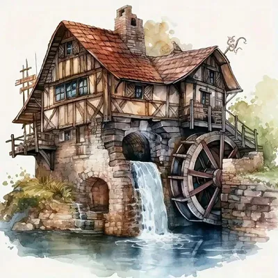 Produktbild von Malen nach Zahlen: Mühle, 50x40 cm, mit Rahmen, kreativ