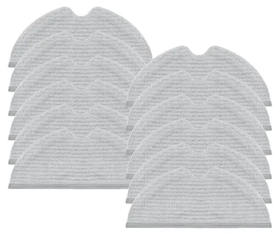 A stack of gray microfiber mop pads for a robot vacuum cleaner.