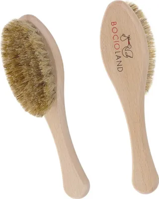 Image de BocioLand Brosse en bois avec poils naturels solides, naturelle