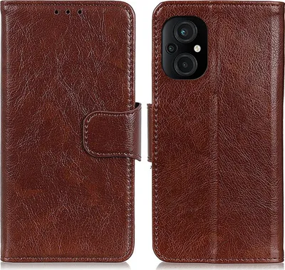 Produktbild von Mobigear Classy  POCO M5 Hülle Klapphülle Geldbörse - Braun