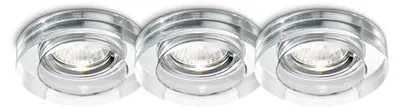 Immagine prodotto di 3 Faretti Incasso Moderno Blues Alluminio Trasp. 1 Luce Gu10 5W 3000K Luce Calda