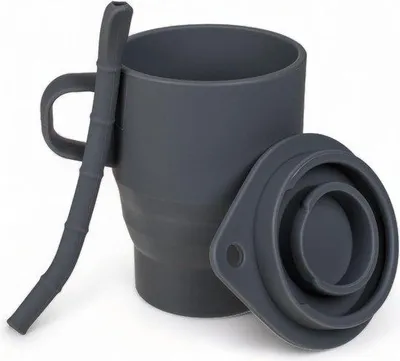 Immagine prodotto di Tazza da viaggio in silicone 150-280 ml, grigio chiaro