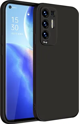 Image de Etui pour OPPO Reno5 Pro+ Plus Etui en caoutchouc souple et antichoc en silicone liquide noir