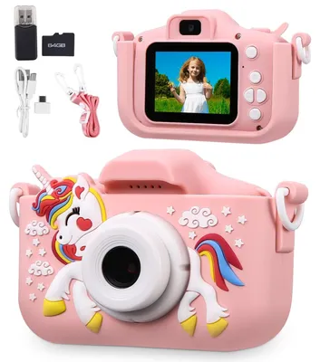 Zdjęcie produktu dla Aparat cyfrowy dla dzieci - Aparat dla dzieci - 1080p - 64 GB - Różowy
