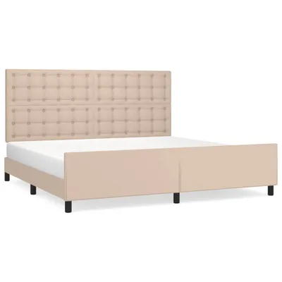 Obrázek produktu pro vidaXL Postel s čelem Cappuccino-Brown 200x200 cm Imitace kůže