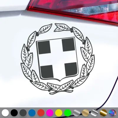 Produktbild von PantherPixel Griechenland Aufkleber Wappen Kreta Rhodos Sticker Auto Geschenkidee Farbe Dunkelgrau
