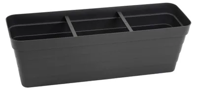 Productafbeelding van Balkonbak met irrigatiesysteem - 60 cm - Kunststof, geschikt voor hekwerk, in antracietkleur