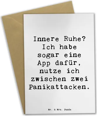 Produktbild von Mr. & Mrs. Panda babykarte Spruch Innere Ruhe - Weiß - Geschenk, Gefühl, Stimmungen, Meditation, einladungskarten, Stimmung, dankeskarten, weihnachtskarten, Entspannung