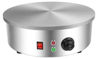 Produktbild von Elektrisches Crêpegerät - Crêpe-Maker - Gusseisen - 220 V - Mit Teigverteiler & Spatel - 3-teiliges Set - Silber